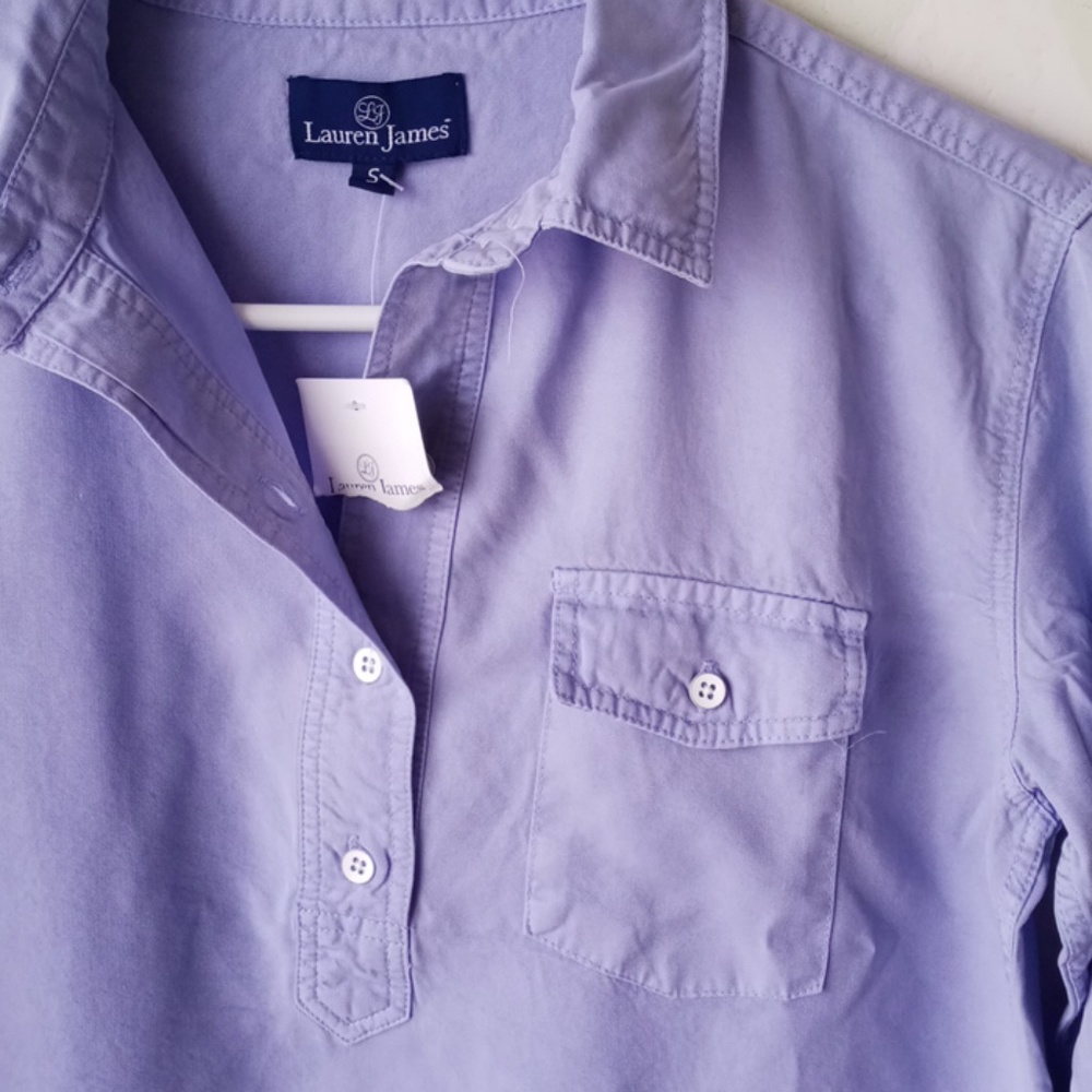 NWT Lauren James- Sky Blue Long Sleave Shirt - Picture 6 of 8